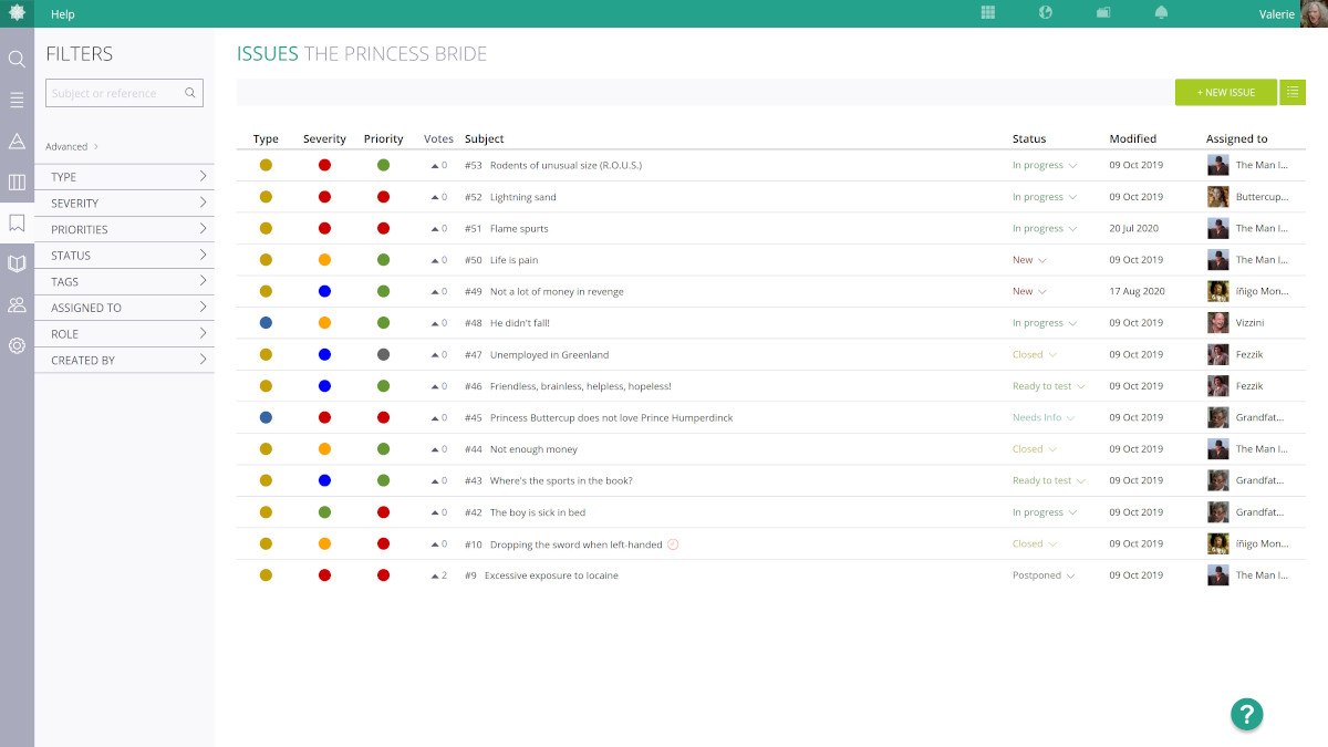 Screenshot de Taiga mostrando el modo kanban