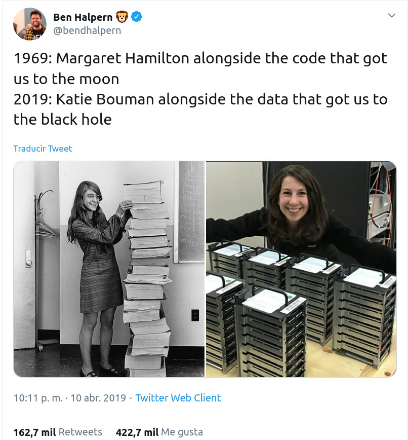 Montaje de las fotos de Margaret Hamilton y Katue Bouman