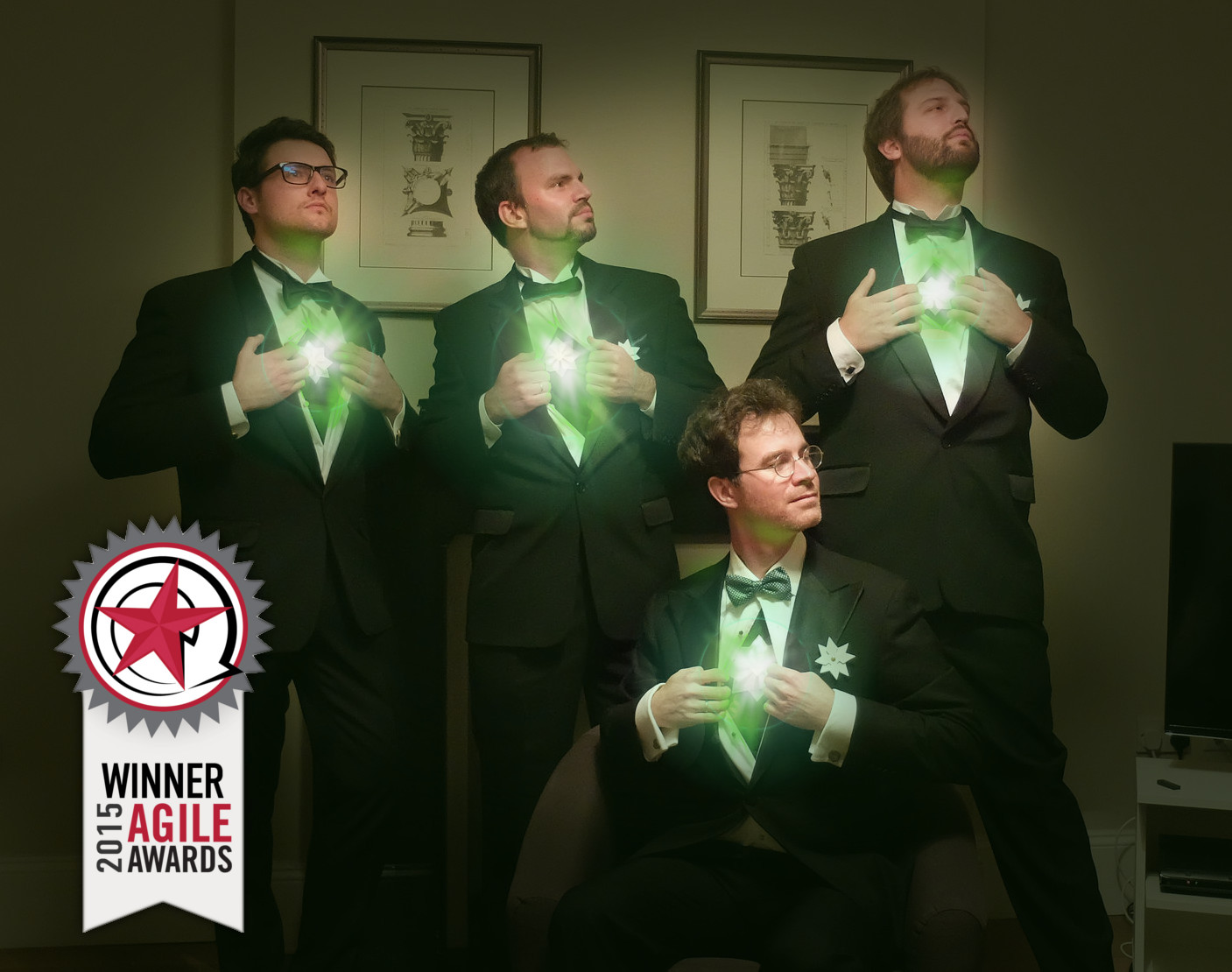 Taiga wins the best agile tool 2015 award, the team before the ceremony