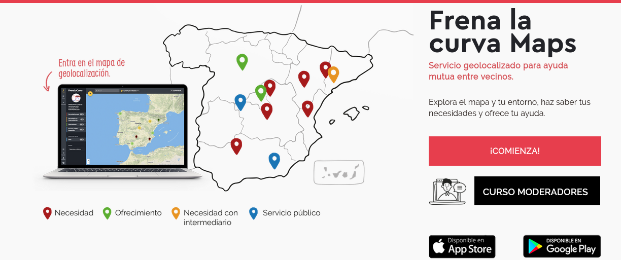 Captura del mapa donde se muestran también las categorias principales