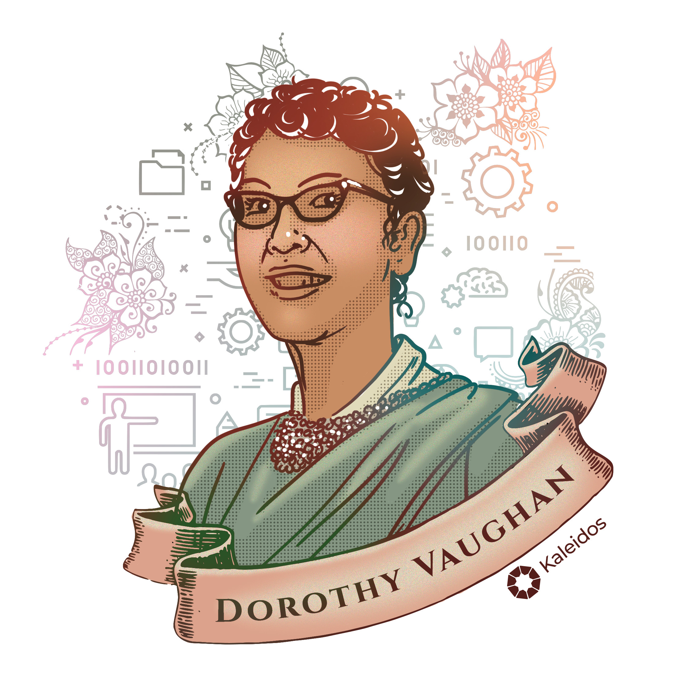 Ilustración de Dorothy Vaughan por Juan de la Cruz.