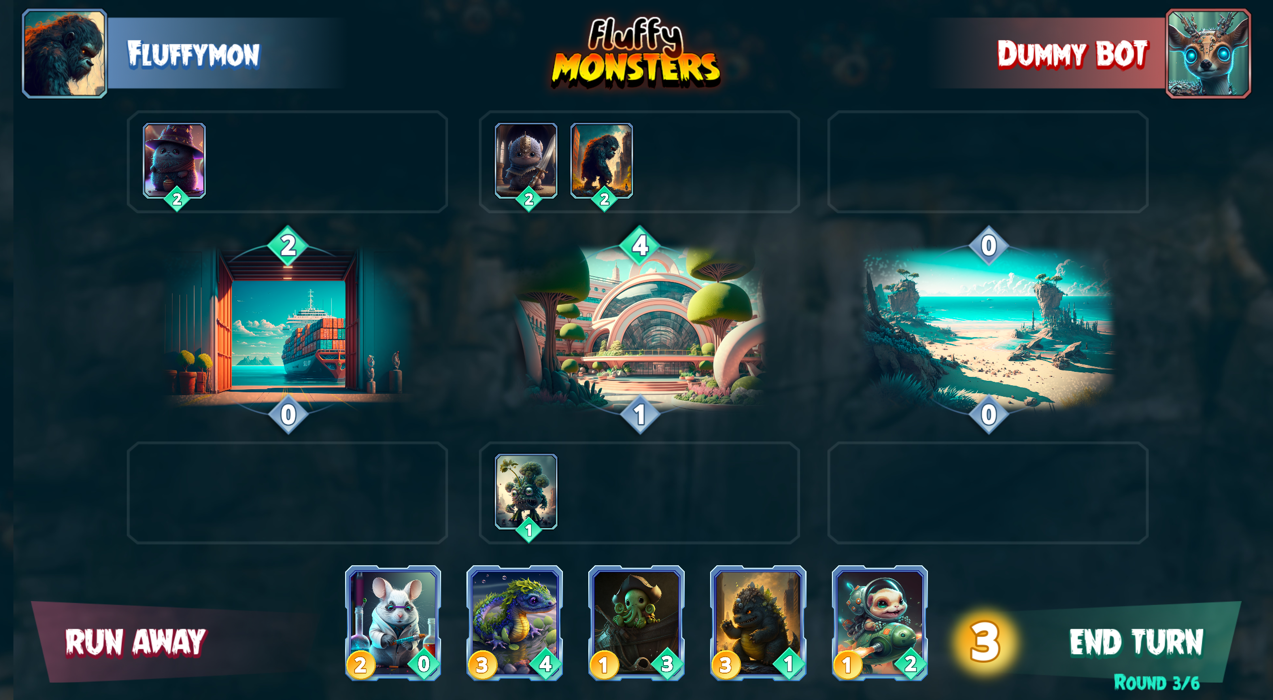 Fluffy Monsters, a digital card game created with AI