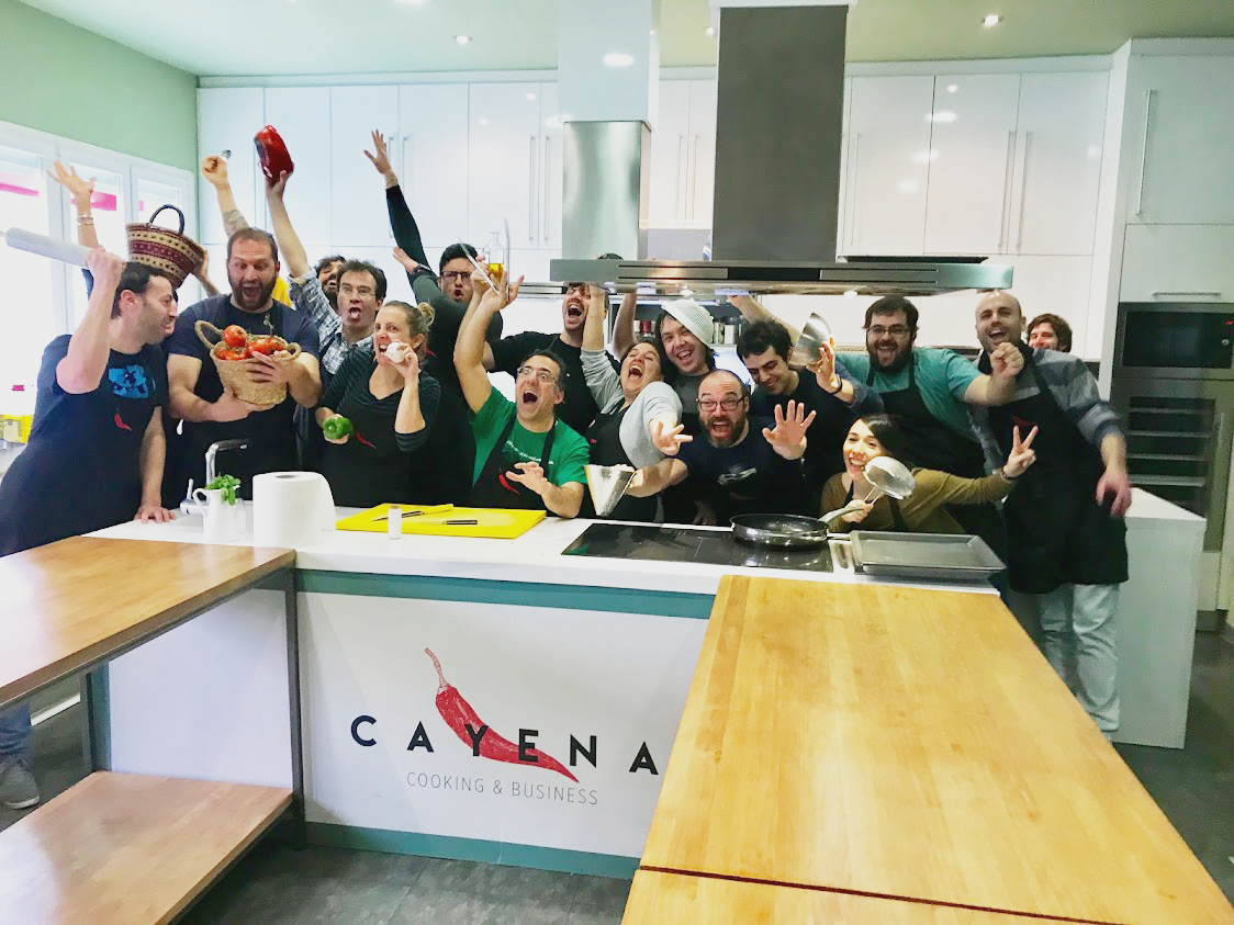 Kaleidos team in a cooking master class 2018
