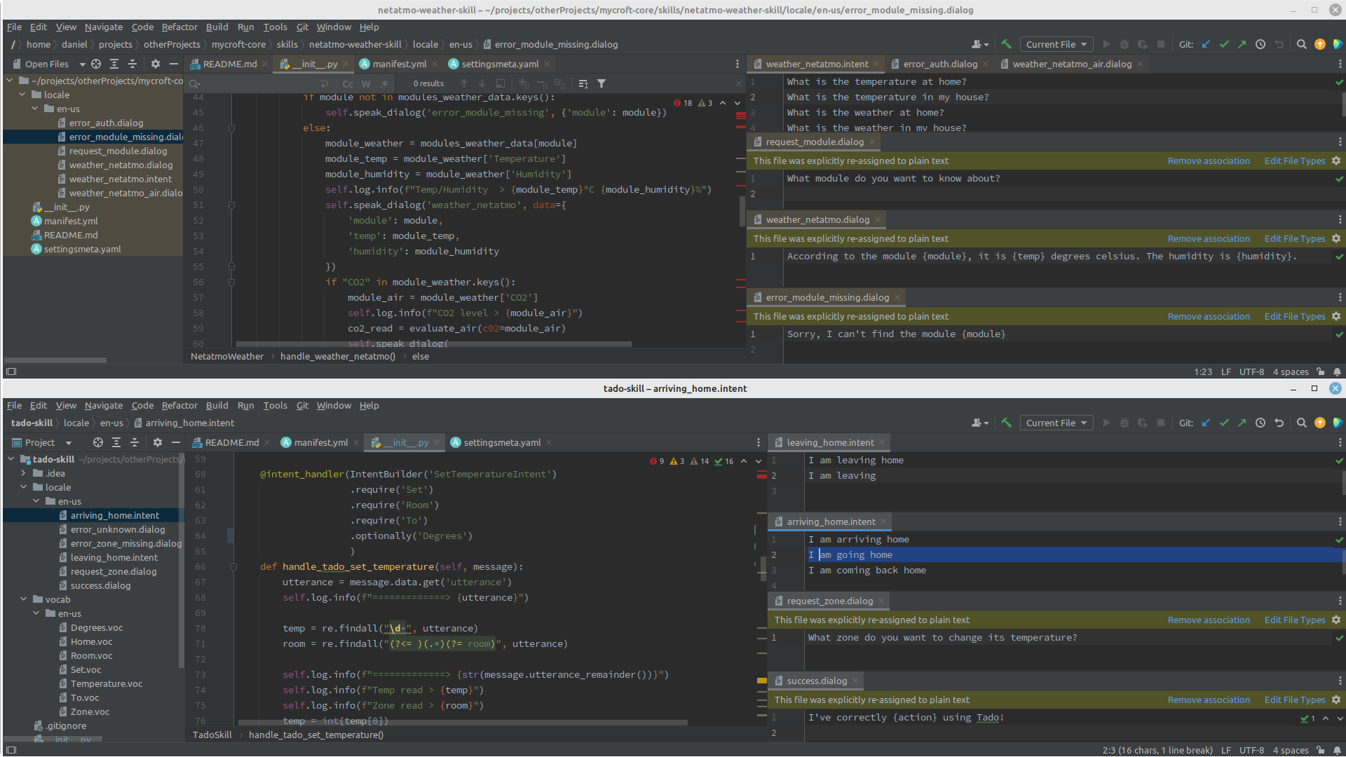 Skills code at Mycroft AI Skills